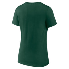 Green Bay Packers Women's Logo Team Lockup V-Neck T-Shirt Green