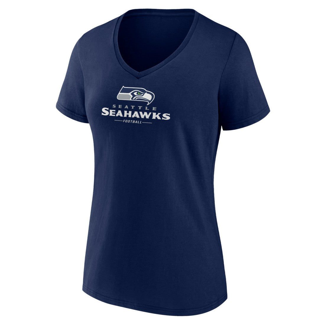 Seattle Seahawks Women's Logo Team Lockup V-Neck T-Shirt College Navy