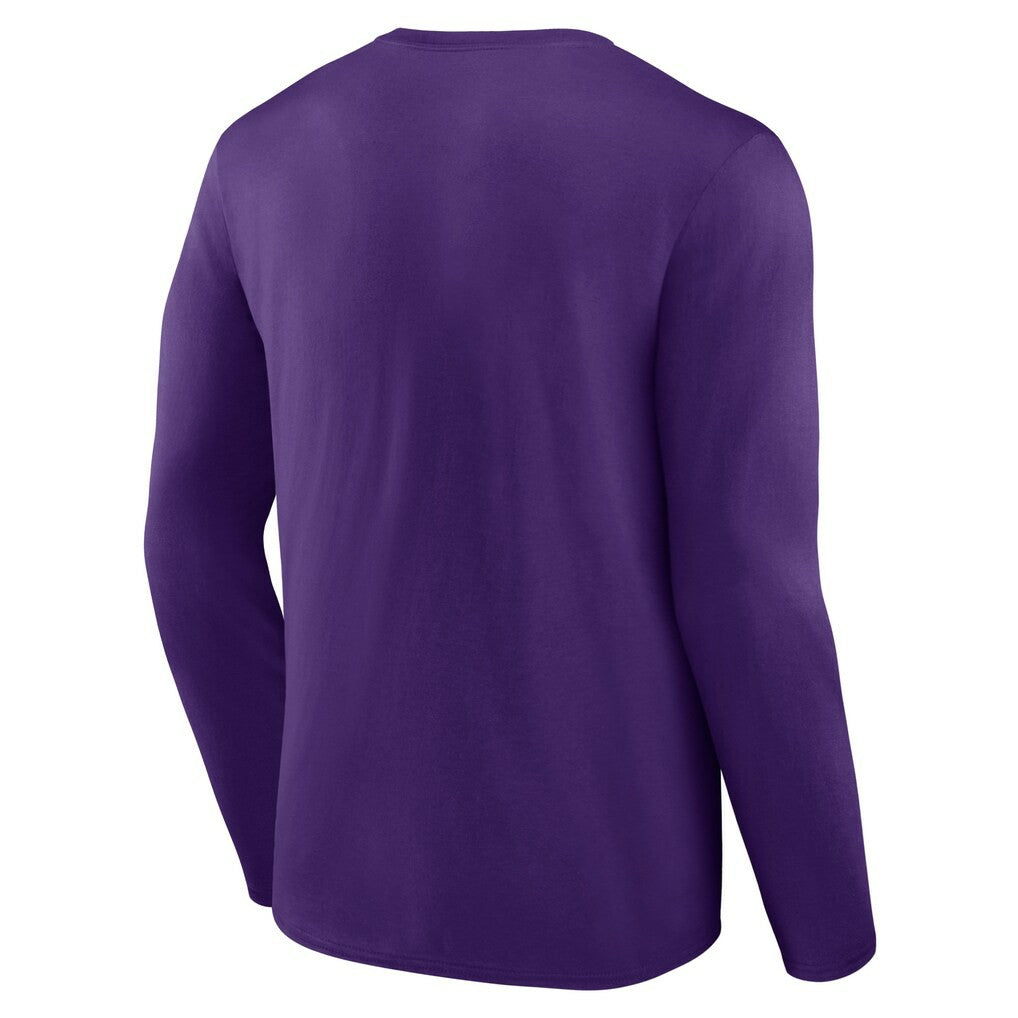 Minnesota Vikings Logo Team Lockup Long Sleeve T-Shirt Purple