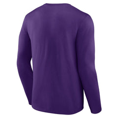 Minnesota Vikings Logo Team Lockup Long Sleeve T-Shirt Purple