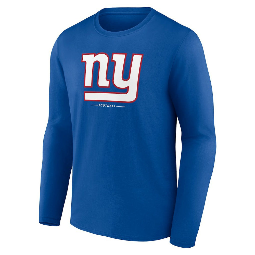 New York Giants Logo Team Lockup Long Sleeve T-Shirt Royal