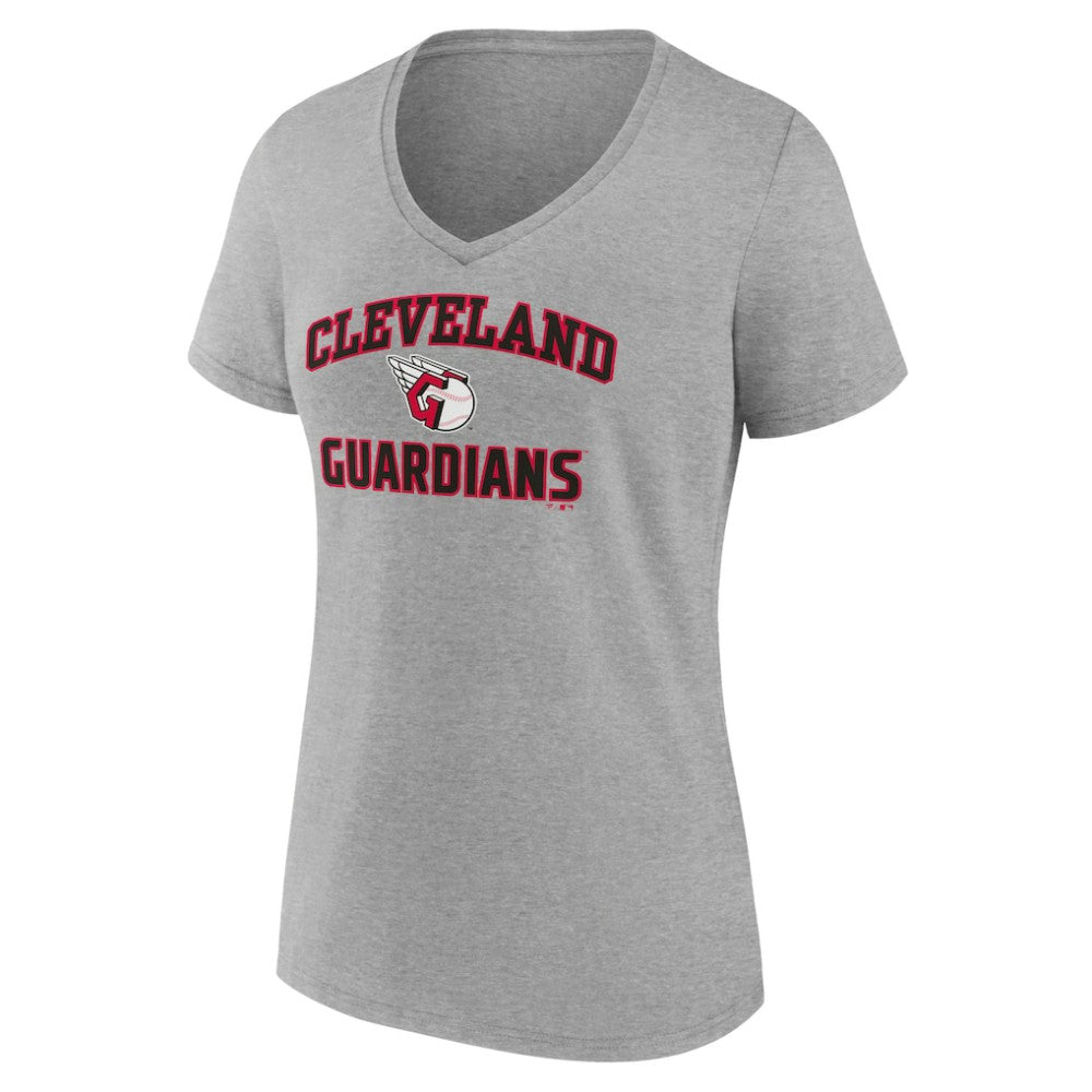 Cleveland Guardians Women's Heart and Soul V-Neck T-Shirt - Gray - MLB on Sale