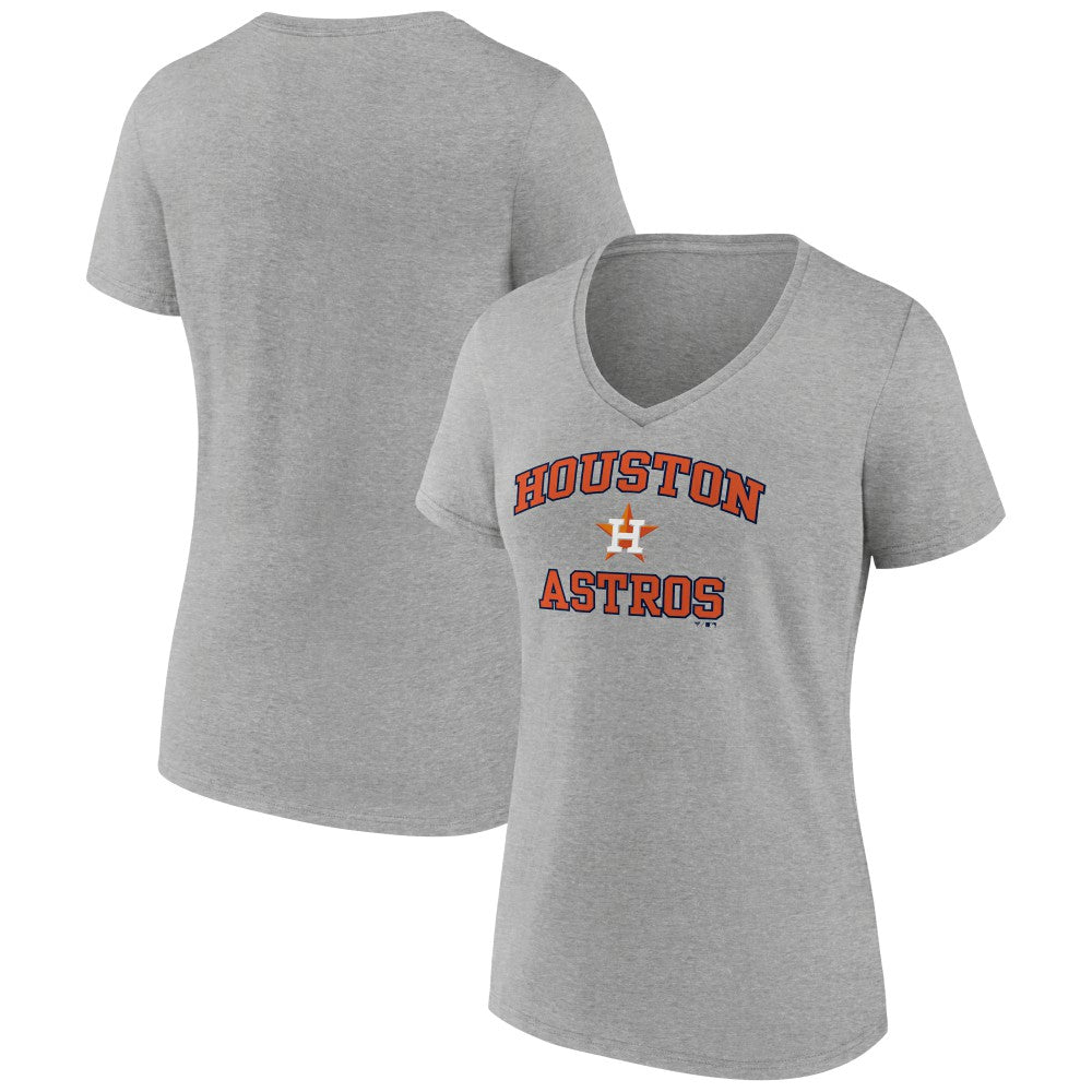 Houston Astros Women's Heart and Soul V-Neck T-Shirt - Gray - MLB Lifestyle