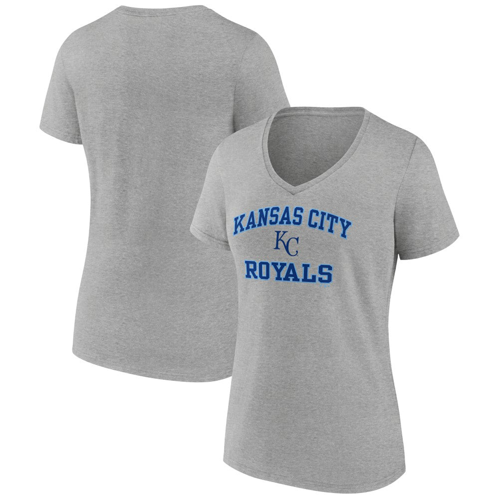 Kansas City Royals Women's Heart and Soul V-Neck T-Shirt - Gray - MLB Online