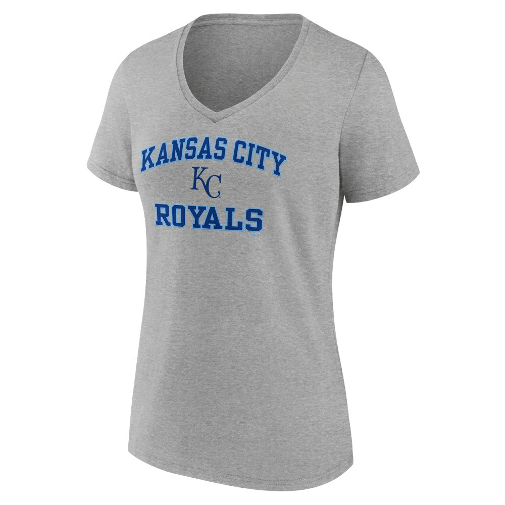 Kansas City Royals Women's Heart and Soul V-Neck T-Shirt - Gray - MLB Online