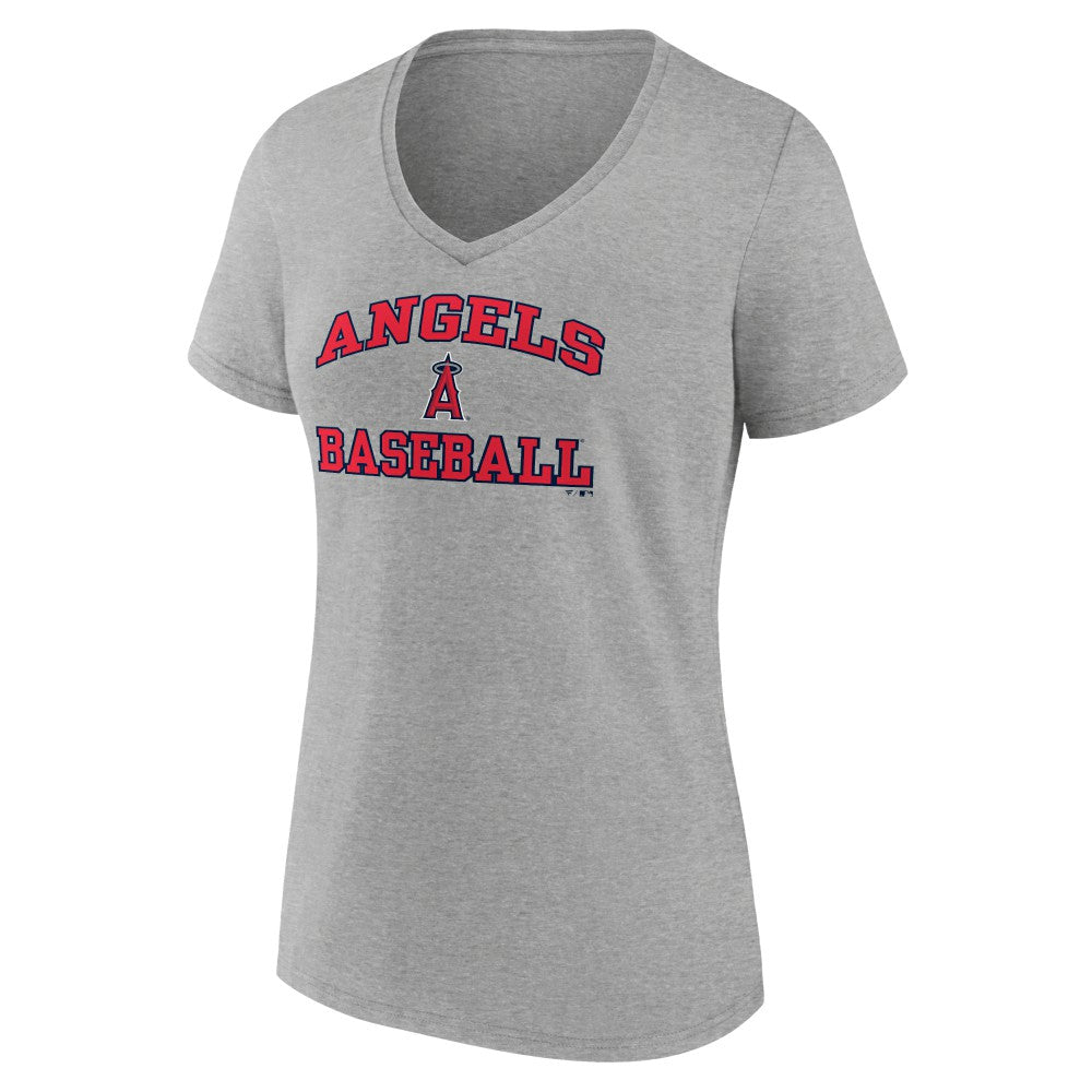Los Angeles Angels Women's Heart and Soul V-Neck T-Shirt - Gray - MLB on Sale