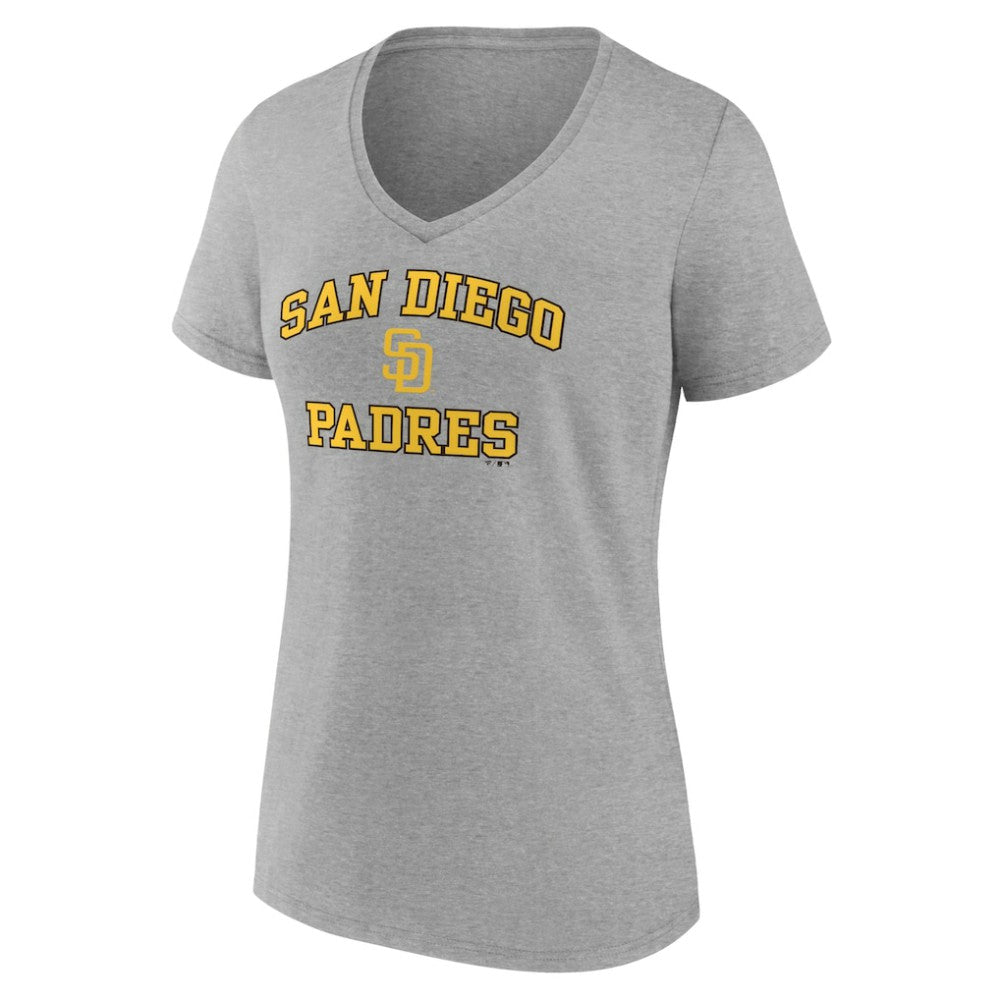 San Diego Padres Women's Heart and Soul V-Neck T-Shirt - Gray - MLB on Sale