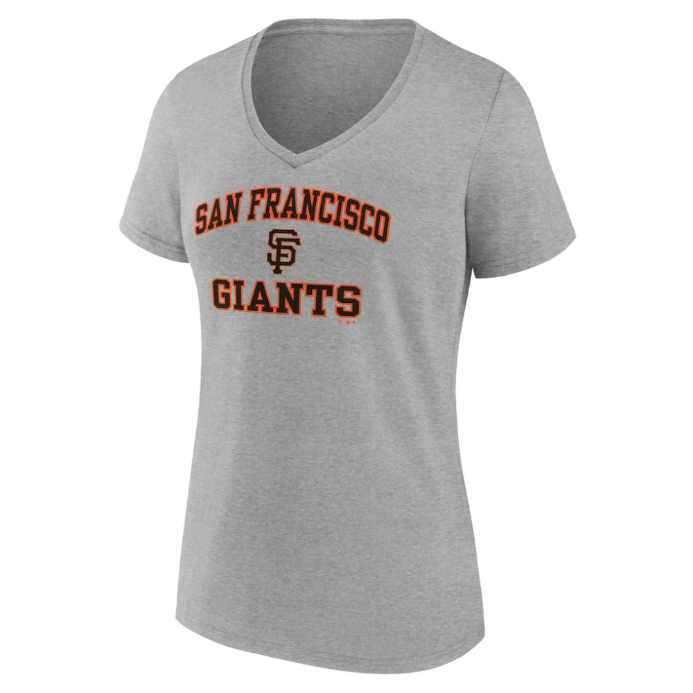 San Francisco Giants Women's Heart and Soul V-Neck T-Shirt - Gray - MLB Lifestyle