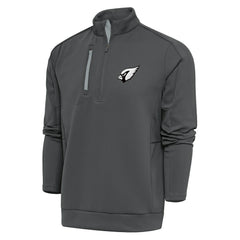 Arizona Cardinals Antigua Metallic Logo Generation Quarter-Zip Pullover Top Charcoal