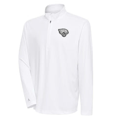 Jacksonville Jaguars Antigua Metallic Logo Tribute Quarter-Zip Top White