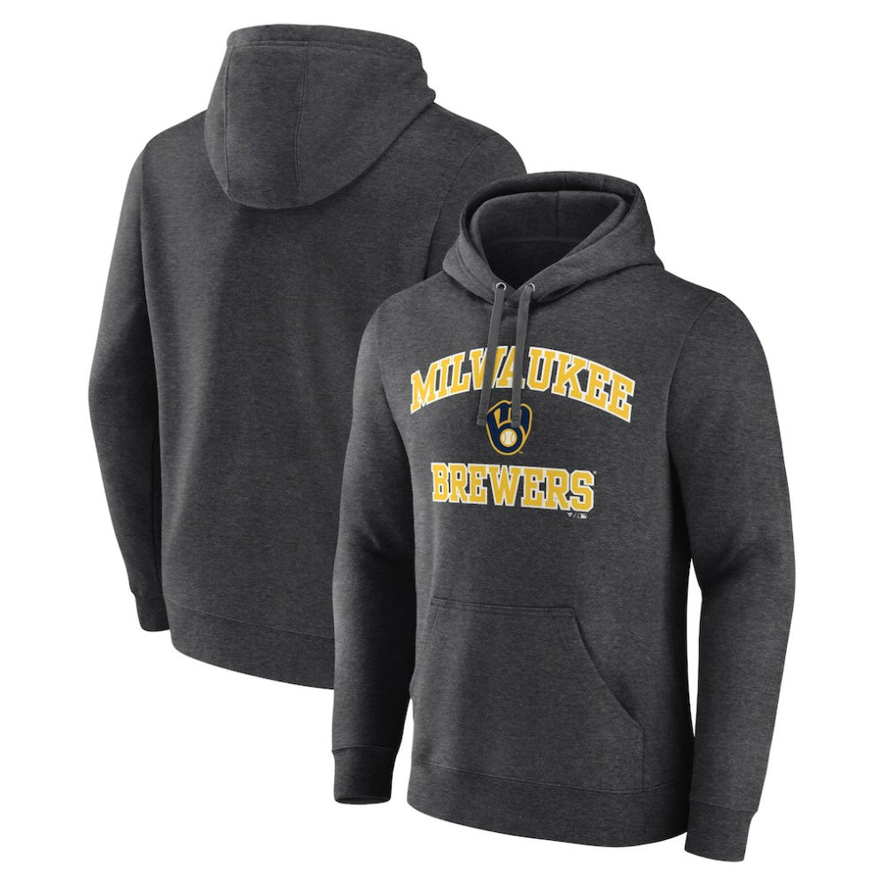 Milwaukee Brewers Heart and Soul Pullover Hoodie - Charcoal - MLB Discount