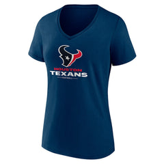Houston Texans Women's Logo Team Lockup V-Neck T-Shirt Navy