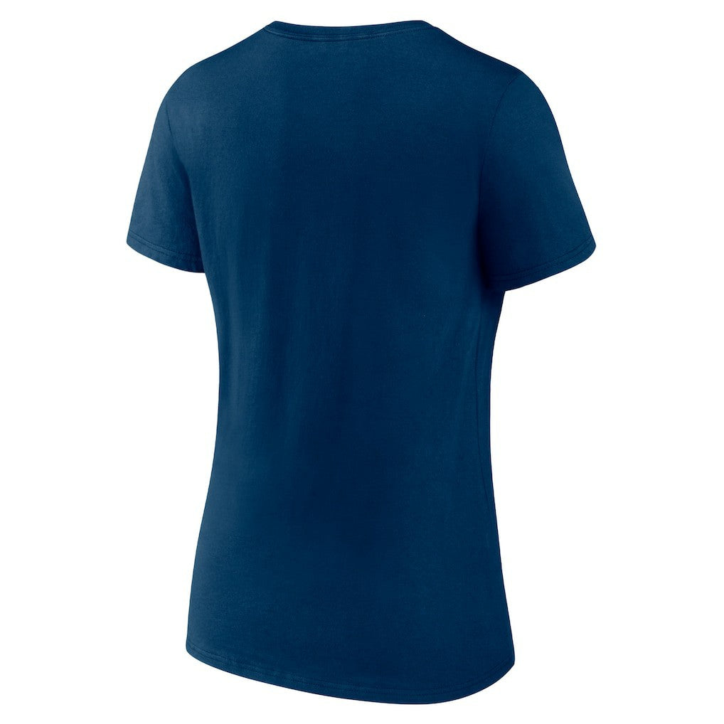 Houston Texans Women's Logo Team Lockup V-Neck T-Shirt Navy