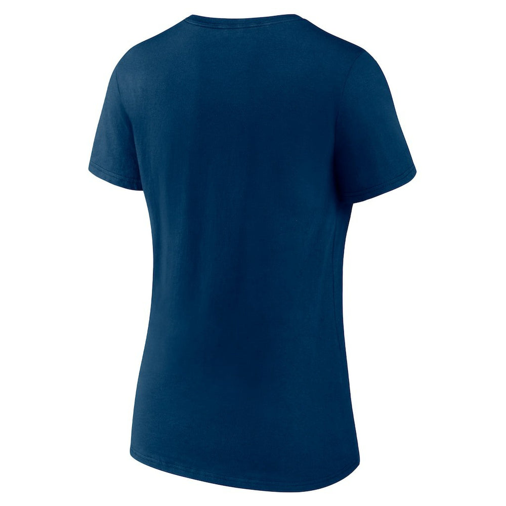 Houston Texans Women's Logo Team Lockup V-Neck T-Shirt Navy