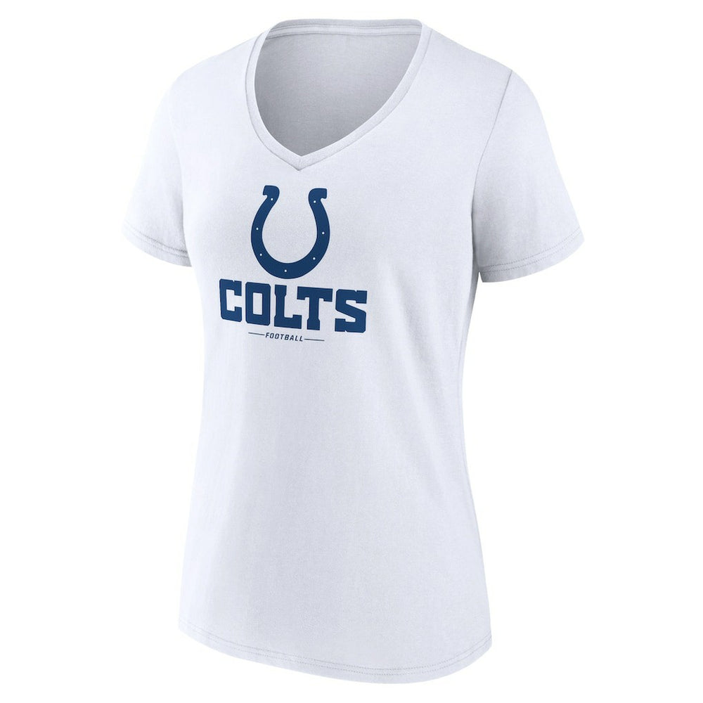 Indianapolis Colts Women's Logo Team Lockup V-Neck T-Shirt White