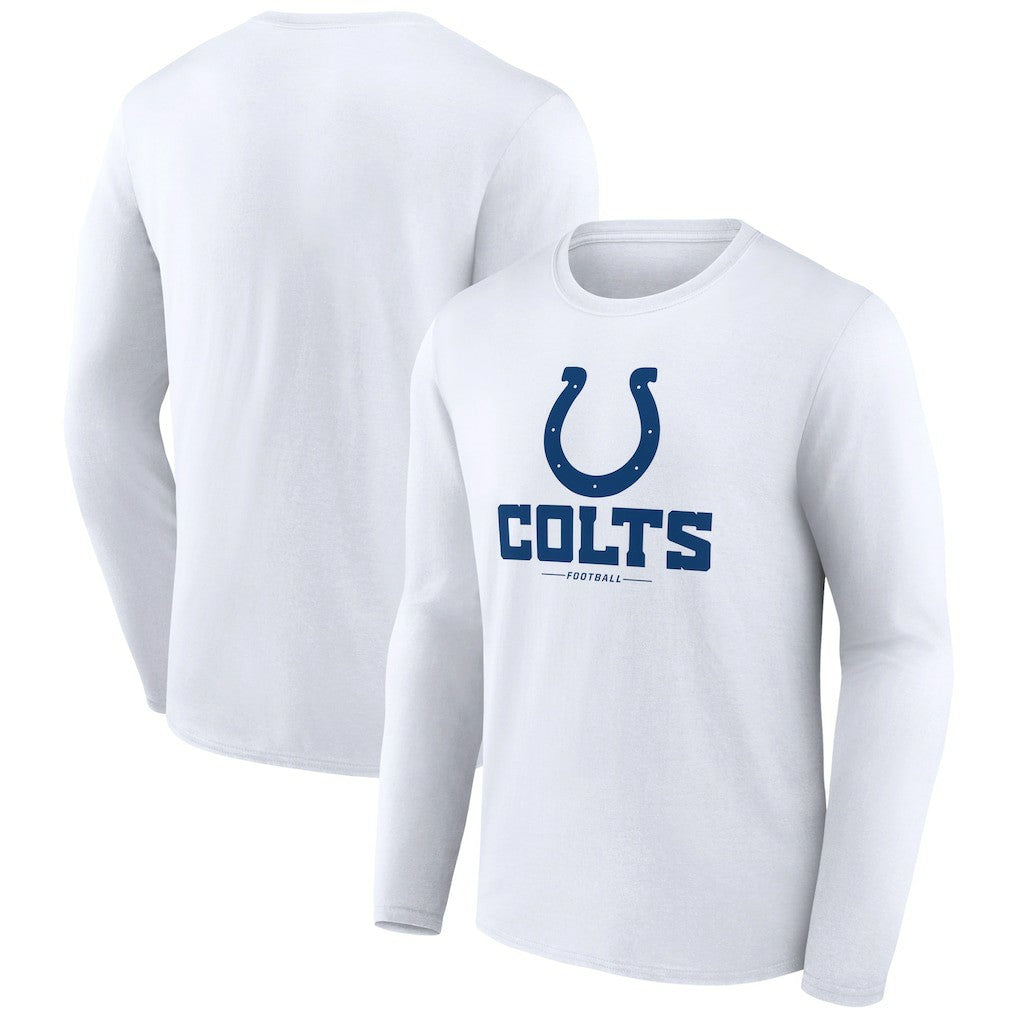 Indianapolis Colts Logo Team Lockup Long Sleeve T-Shirt White