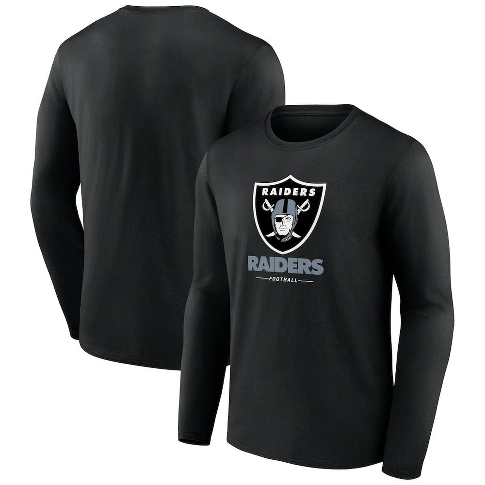 Las Vegas Raiders Logo Team Lockup Long Sleeve T-Shirt Black