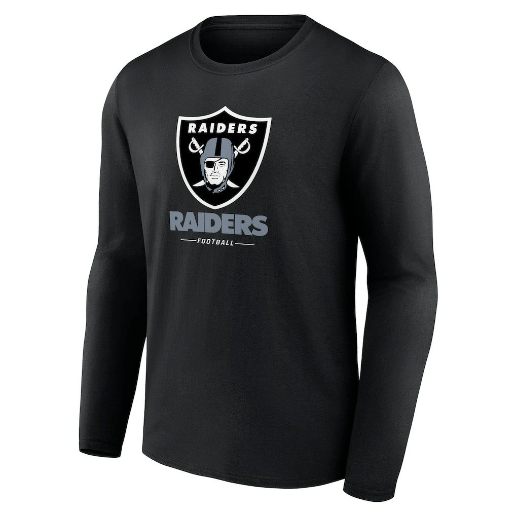 Las Vegas Raiders Logo Team Lockup Long Sleeve T-Shirt Black