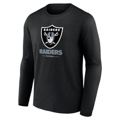 Las Vegas Raiders Logo Team Lockup Long Sleeve T-Shirt Black