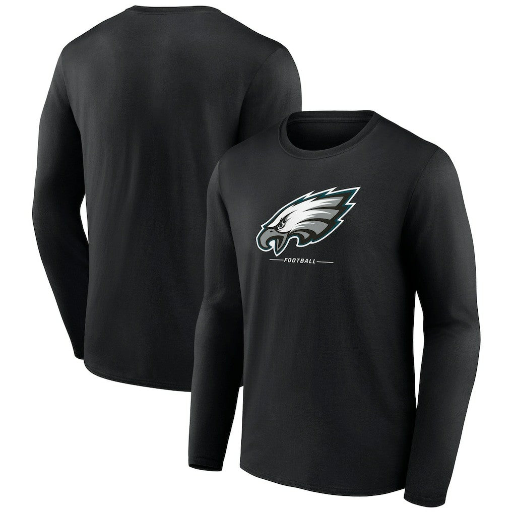 Philadelphia Eagles Logo Team Lockup Long Sleeve T-Shirt Black