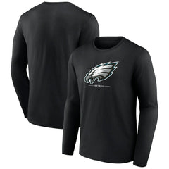 Philadelphia Eagles Logo Team Lockup Long Sleeve T-Shirt Black