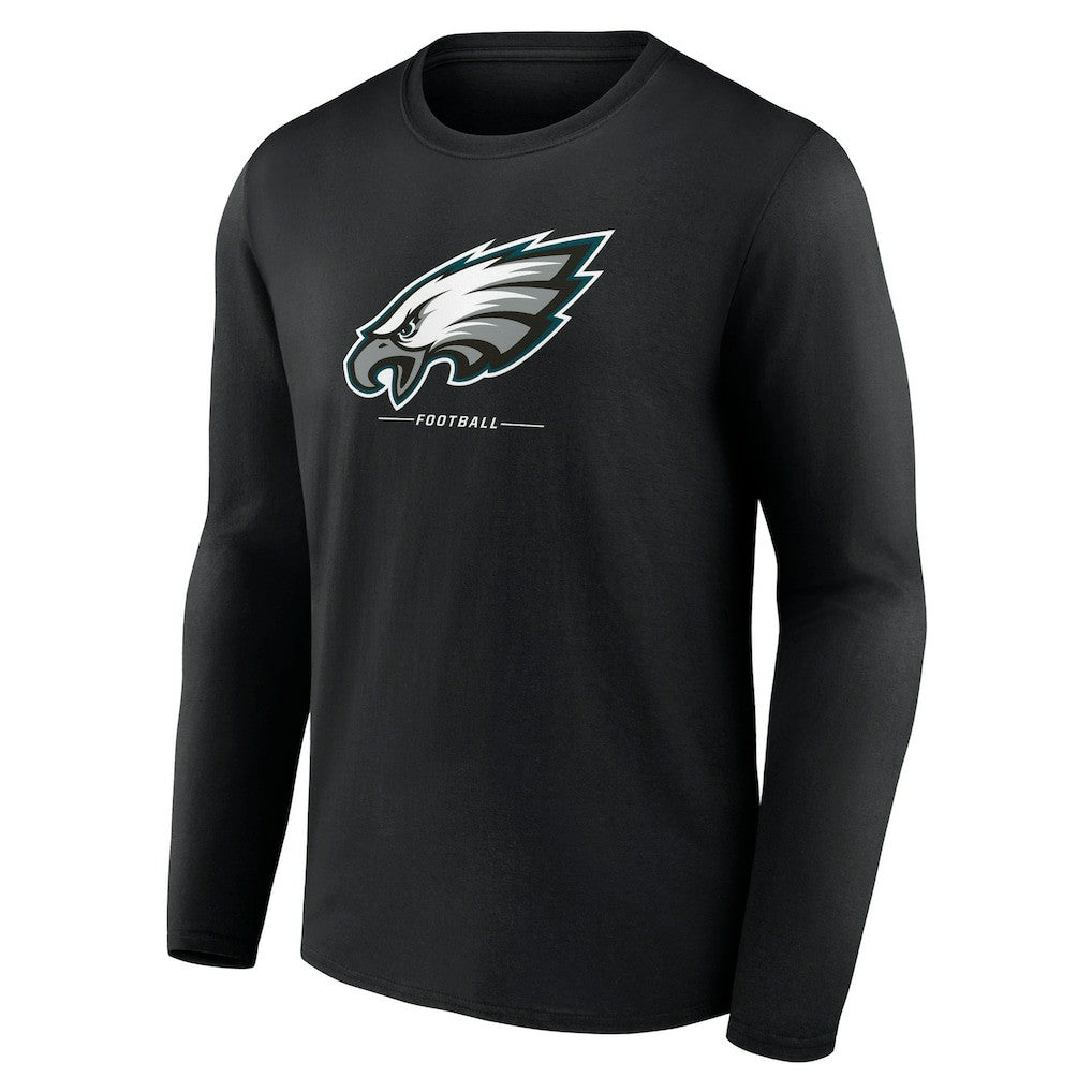 Philadelphia Eagles Logo Team Lockup Long Sleeve T-Shirt Black