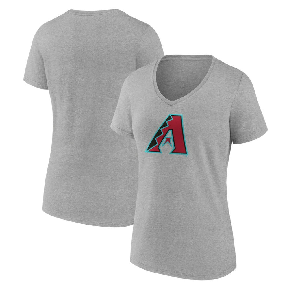 Arizona Diamondbacks Women's Official Logo V-Neck T-Shirt - Gray - MLB Lifestyle