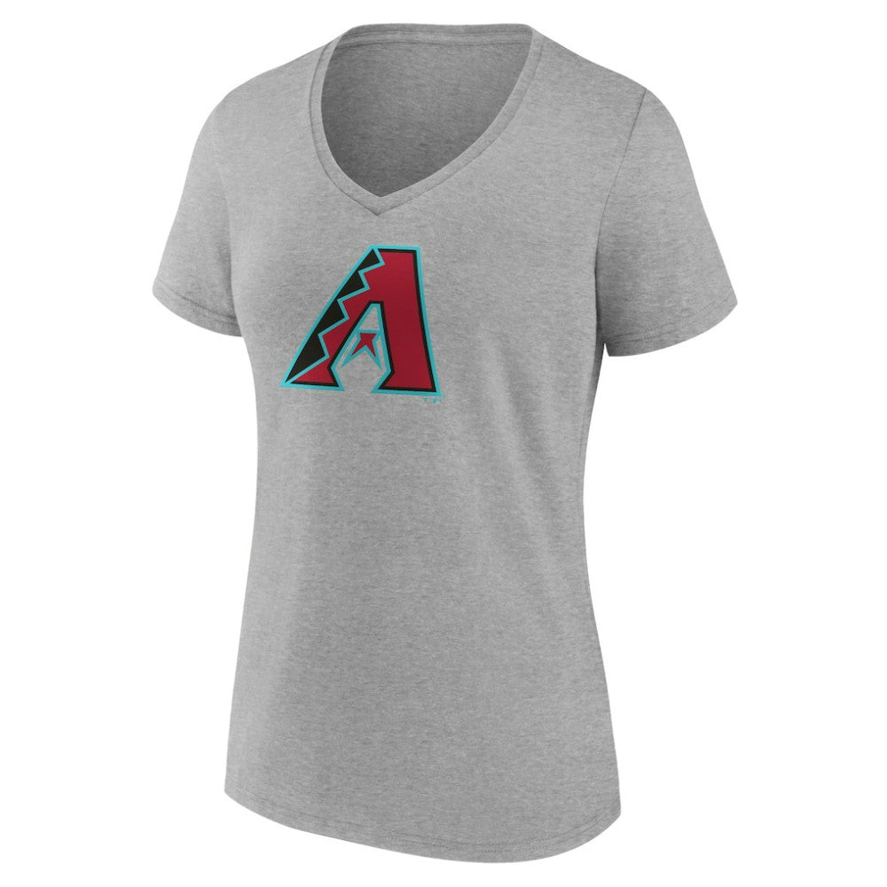 Arizona Diamondbacks Women's Official Logo V-Neck T-Shirt - Gray - MLB Lifestyle