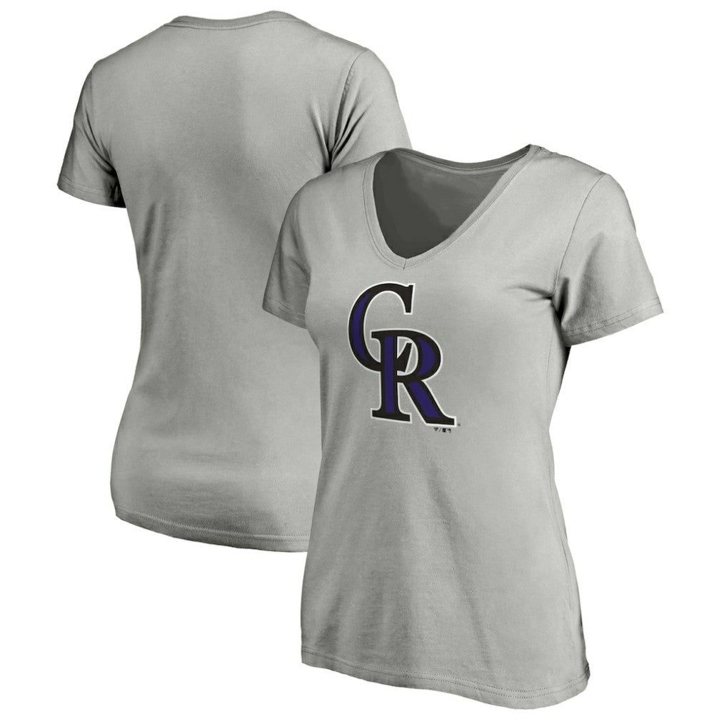 Colorado Rockies Women's Official Logo V-Neck T-Shirt - Gray - MLB on Sale