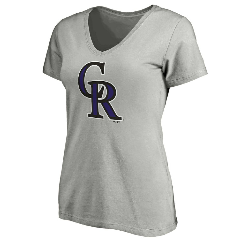 Colorado Rockies Women's Official Logo V-Neck T-Shirt - Gray - MLB on Sale