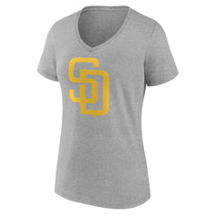 San Diego Padres Women's Official Logo V-Neck T-Shirt - Gray - MLB Online