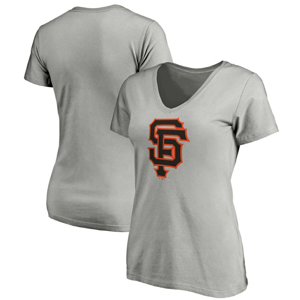 San Francisco Giants Women's Official Logo V-Neck T-Shirt - Gray - MLB Discount