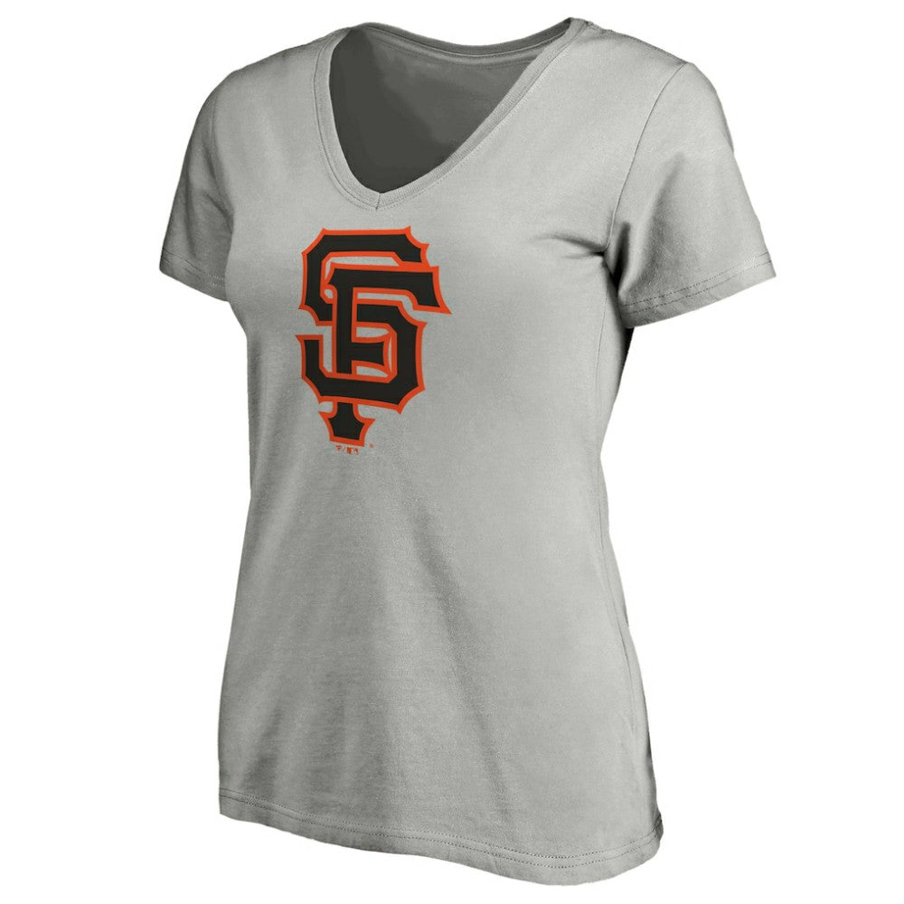 San Francisco Giants Women's Official Logo V-Neck T-Shirt - Gray - MLB Discount