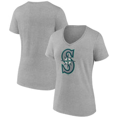 Seattle Mariners Women's Official Logo V-Neck T-Shirt - Gray - MLB Discount
