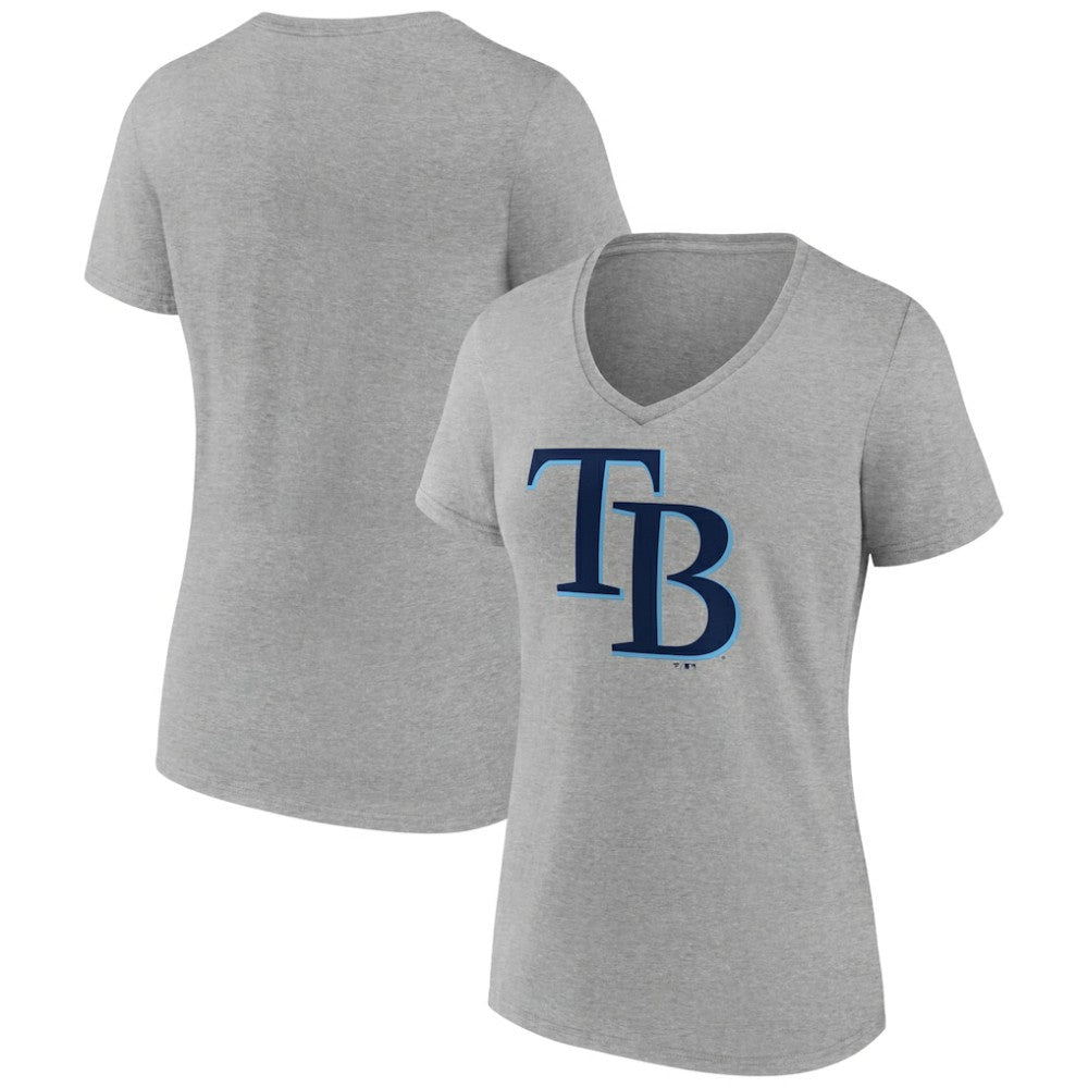 Tampa Bay Rays Women's Official Logo V-Neck T-Shirt - Gray - MLB on Sale