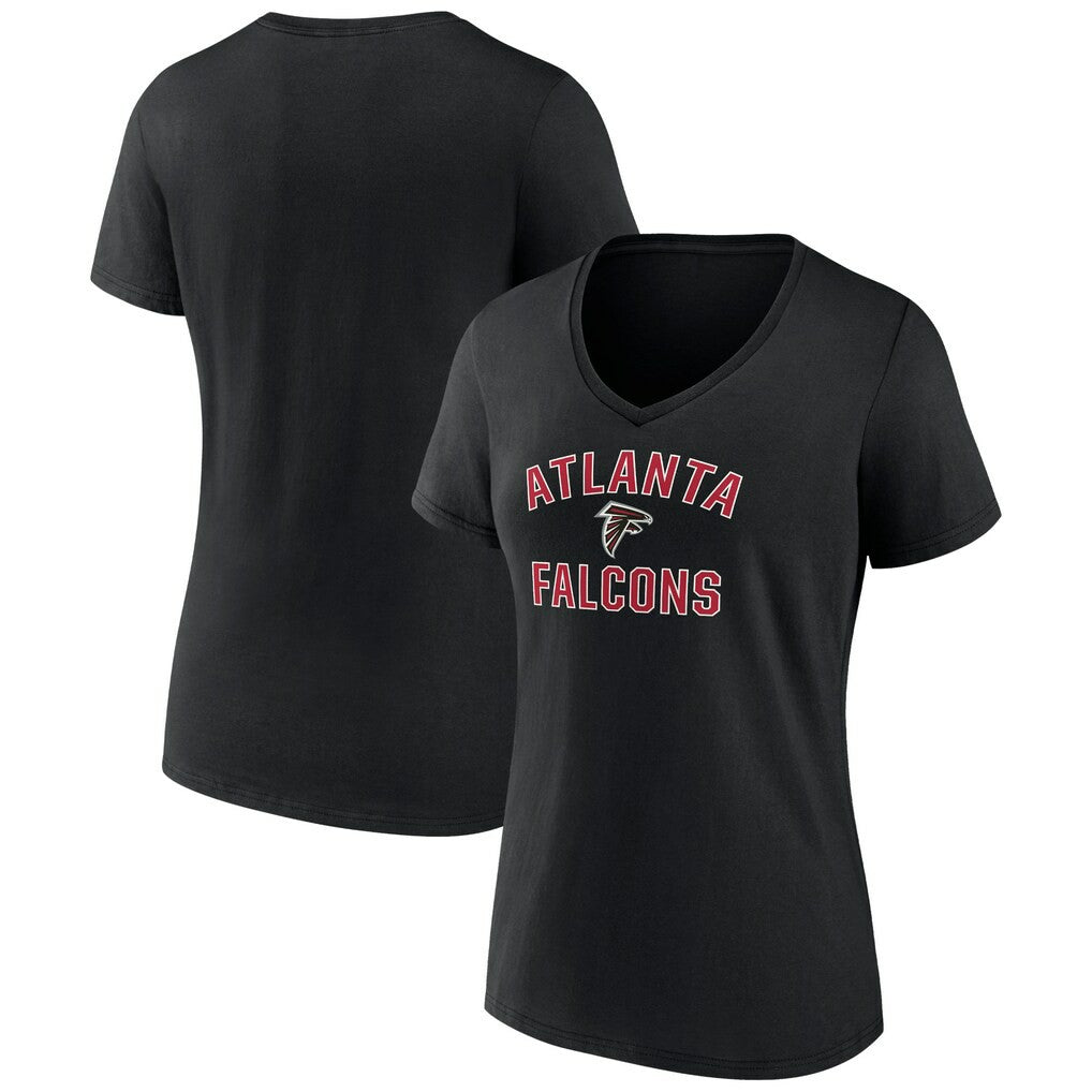 Atlanta Falcons Women's Victory Arch Team V-Neck T-Shirt Black