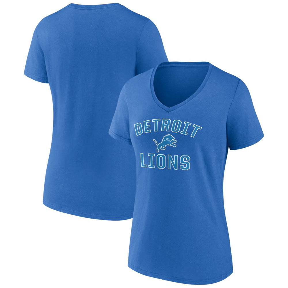 Detroit Lions Women's Victory Arch Team V-Neck T-Shirt Blue