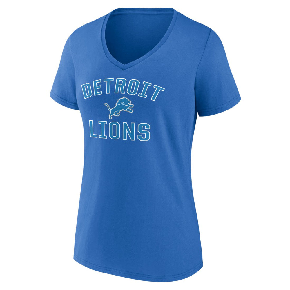 Detroit Lions Women's Victory Arch Team V-Neck T-Shirt Blue