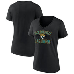 Jacksonville Jaguars Women's Victory Arch Team V-Neck T-Shirt Black