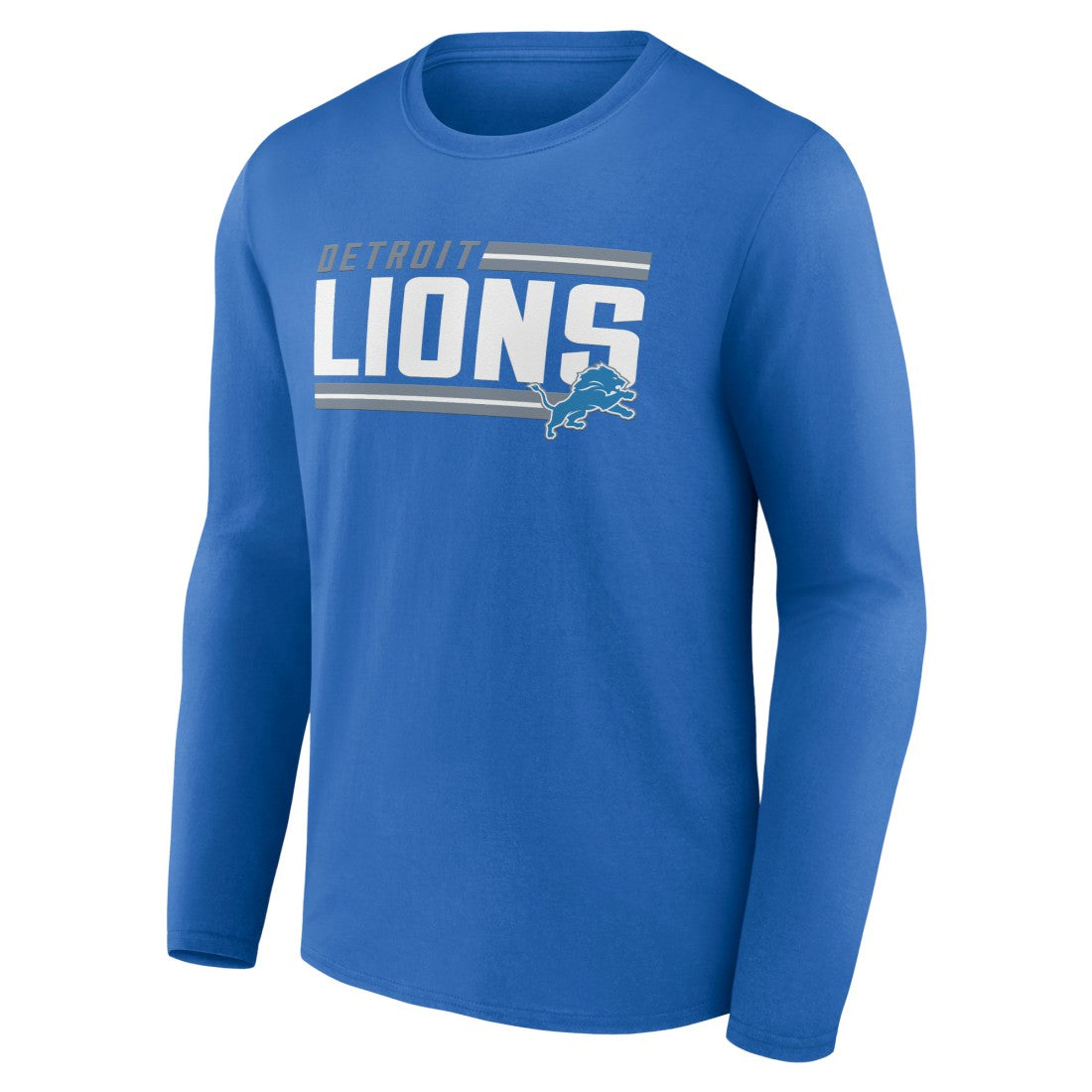 Detroit Lions On Side Stripe Team Long Sleeve T-Shirt Blue