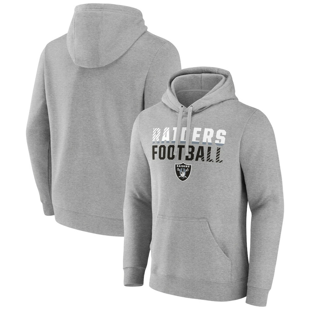 Las Vegas Raiders Team Fade Out Fitted Pullover Hoodie Heather Gray