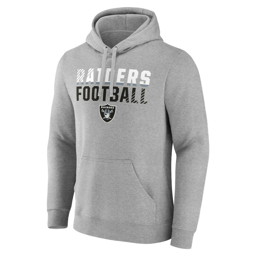 Las Vegas Raiders Team Fade Out Fitted Pullover Hoodie Heather Gray