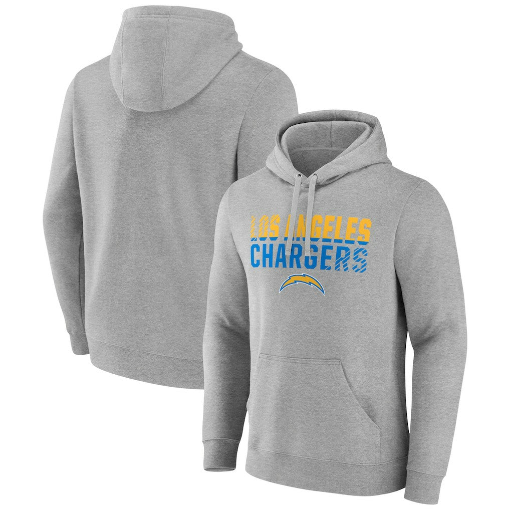 Los Angeles Chargers Team Fade Out Fitted Pullover Hoodie Heather Gray