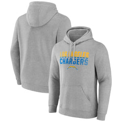 Los Angeles Chargers Team Fade Out Fitted Pullover Hoodie Heather Gray