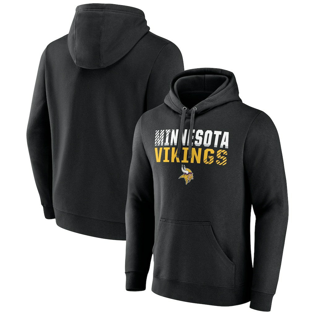 Minnesota Vikings Team Fade Out Fitted Pullover Hoodie Black