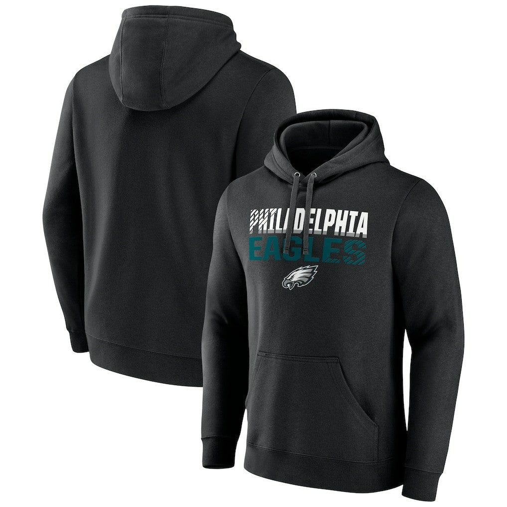 Philadelphia Eagles Team Fade Out Fitted Pullover Hoodie Black