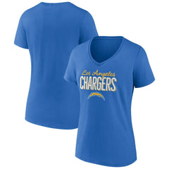 Los Angeles Chargers Women's Nostalgia V-Neck T-Shirt Powder Blue