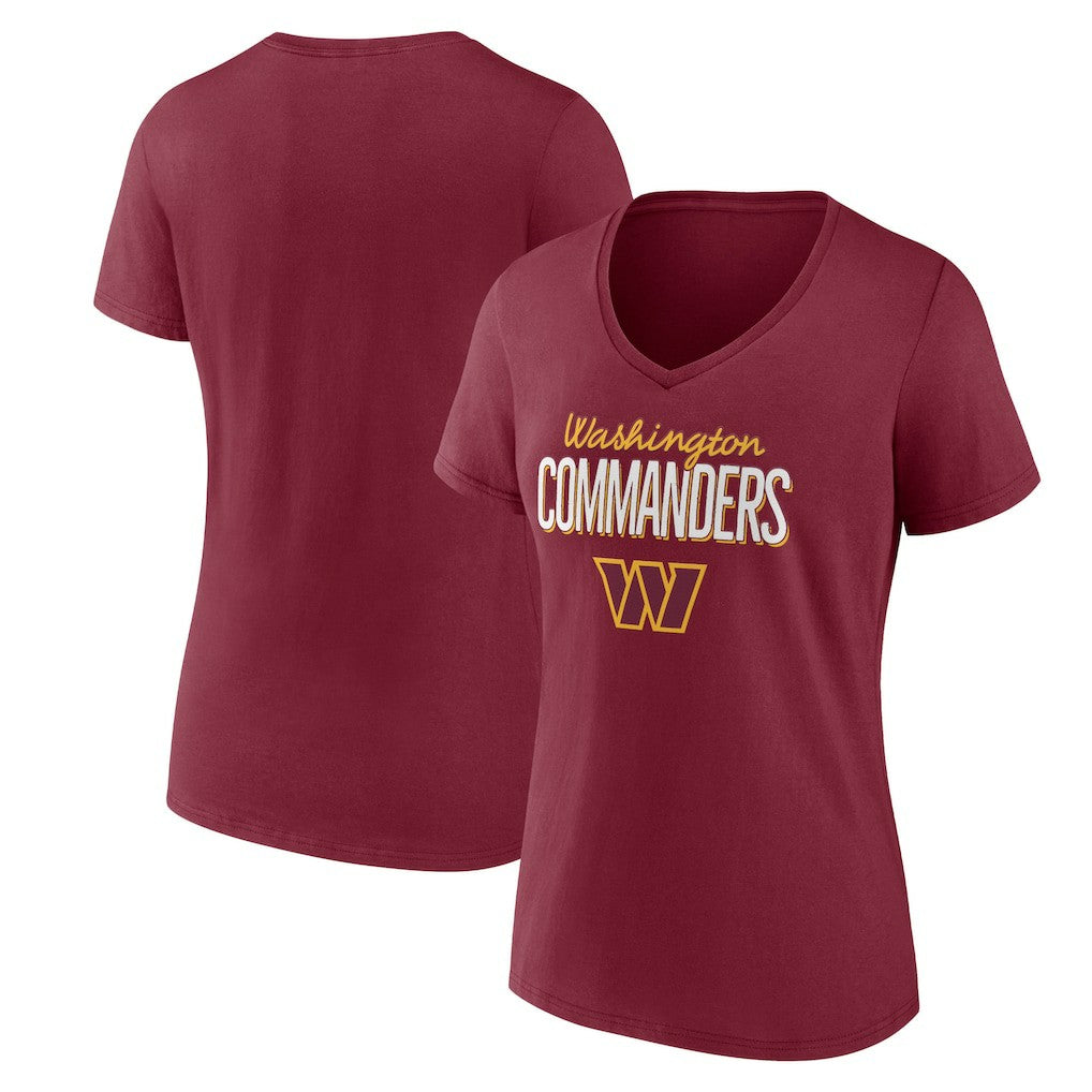 Washington Commanders Women's Nostalgia V-Neck T-Shirt Burgundy