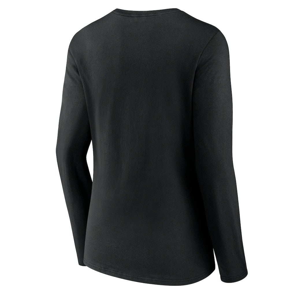 New Orleans Saints Women's Freehand Team Long Sleeve V-Neck T-Shirt Black