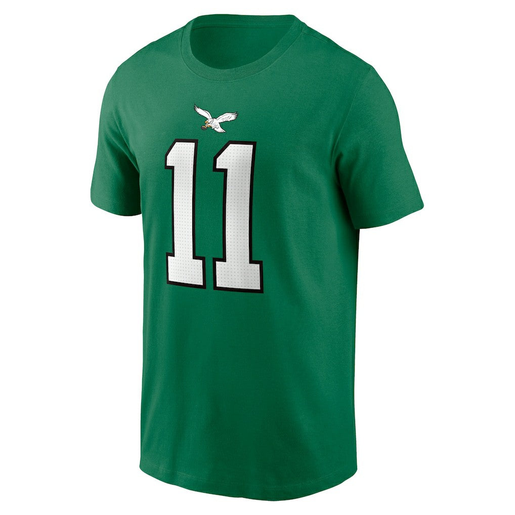 Nike A.J. Brown Philadelphia Eagles Alternate Player Name & Number T-Shirt Kelly Green